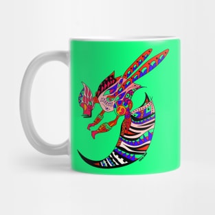 green bee in deadly sting pattern ecopop Mug